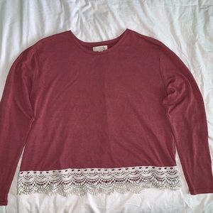 Forever 21+ sweater with lace detailing